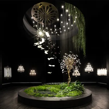 Creative Bird Chandelier: Art Hotel Project Sea Gull Wings Glass Chandelier for Villa Indoor Decoration