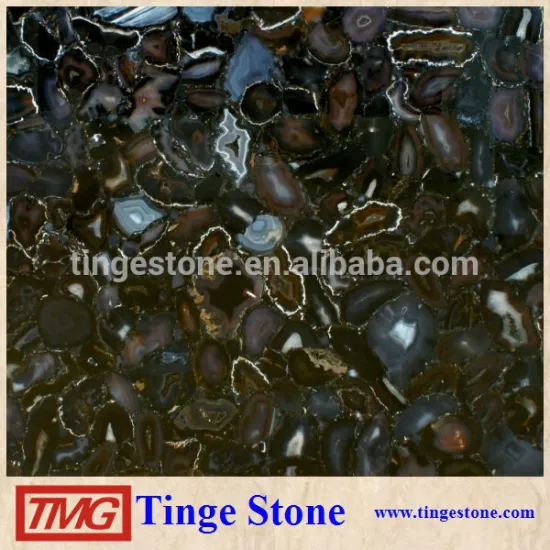 WILD AGATE BLACK STONE SLAB Semi-Precious Stone For Luxury Design
