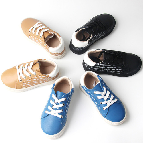 kids sneakers Print Logo Leather Children Casual Shoes Factory