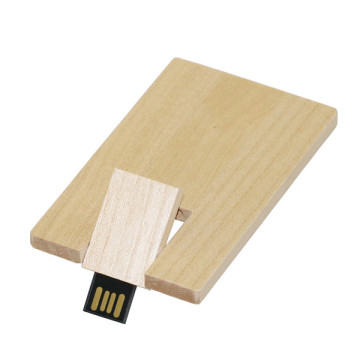 Wooden Bank Credit Card Shape Memory Stick