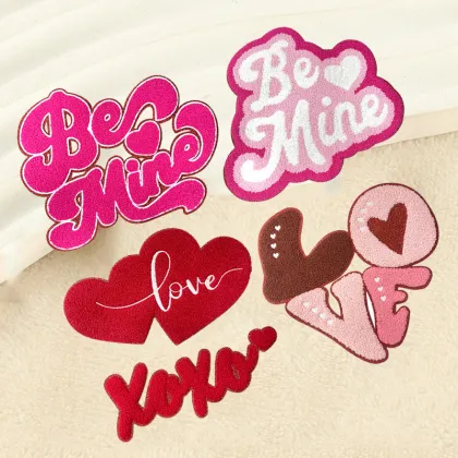 Holly Jolly Christmas Glitter Sequin Letters Iron-on Patches