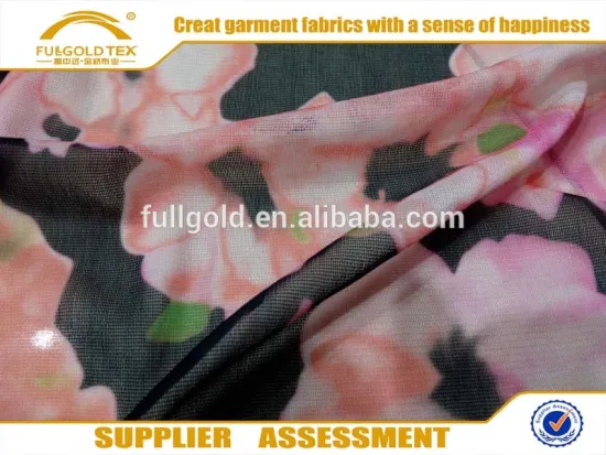 2016 Hot sale high quality knitting chiffon paper printed fabric,long dress chiffon new style in shaoxing