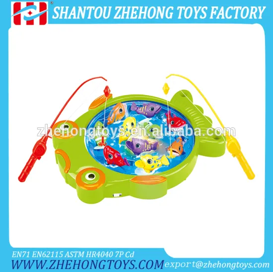 10 Pcs Fish/set Battery Operated Fishing Game Singing Fish Toy