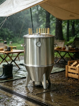 Portable Roaster Oven with Thermometer and Skewer Holders