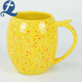 Colorful beer drum shape milk mug with handle