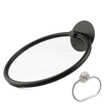 Self-Adhesive Round Towel Ring - Modern No-Drilling Bathroom Accessory
