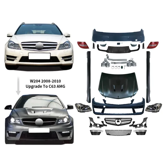 Full Set Facelift Rear Front Bumper Wide Bodykit for Mercedes Benz C-class W204 2008-2010 Upgrade to C63 AMG 2011