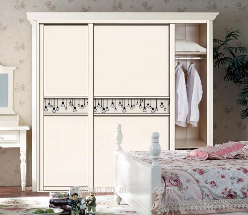 Cheap Latest melamine MDF Wardrobe Designs with 3 Door