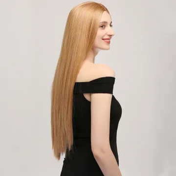X-TRESS Honey Blonde Colored Long Straight Synthetic Hair Wig For Women Cosplay Hair Wigs Heat Resistant Fiber Machine Made Wigs