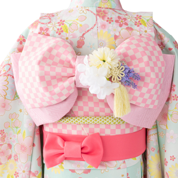 Pink Color Check Pattern Japanese Girl Tie