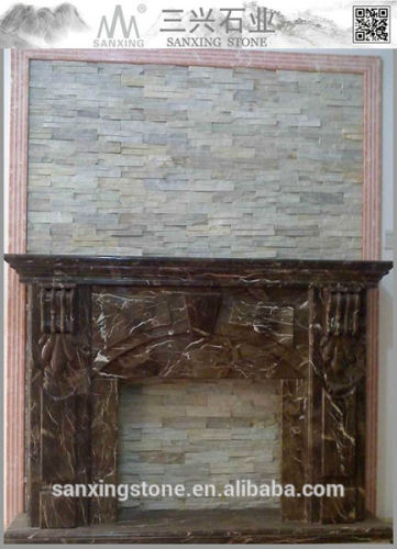 Natural Spain style Dark emperador marble marble fireplace design