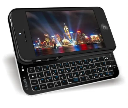 Portable Small Size Wireless Viryual Bluetooth Keyboard Case For Apple Iphone 5