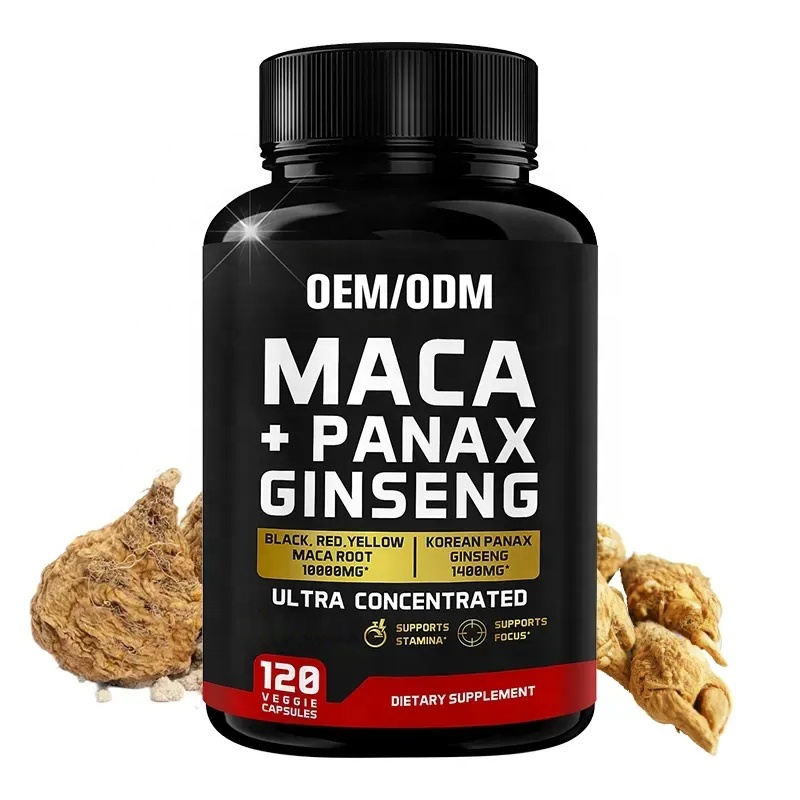 Male Performance Maca Root Powder With Ginseng Capsules