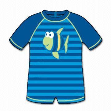 Children's swimwear, one piece with stripes print, made of 80 nylon% and 20% spandex