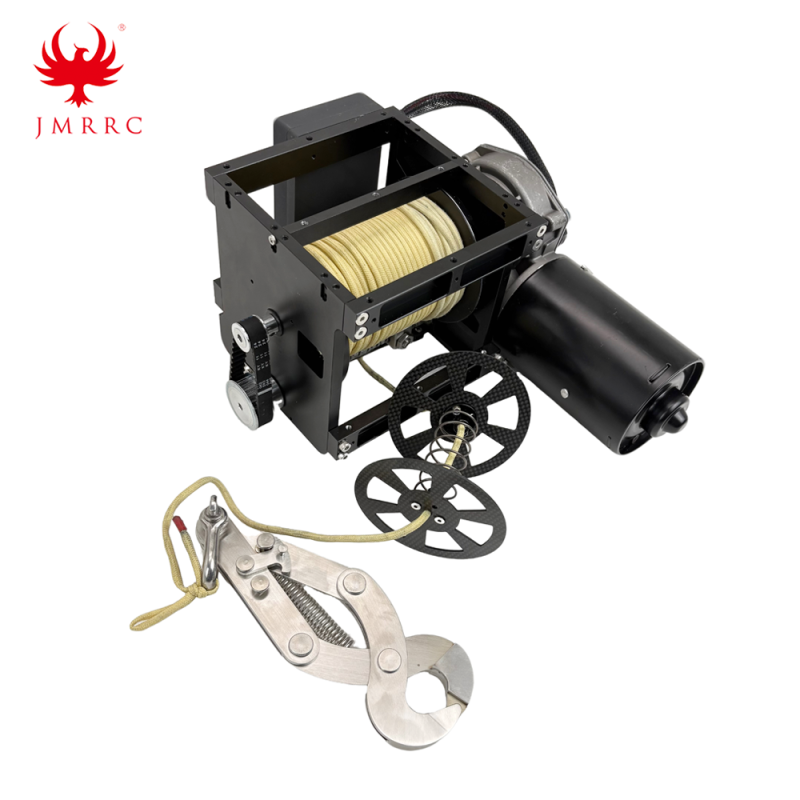 JMRRC DW50 Automatic Drone Winch System with 50kg Load Capacity 30m Rope Length Quick Release Drones Accessories for UAV