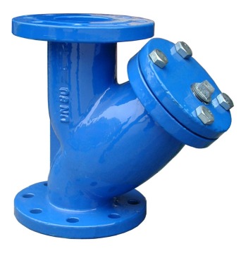 Blue Epoxy Flanged Y Type Strainer for Water