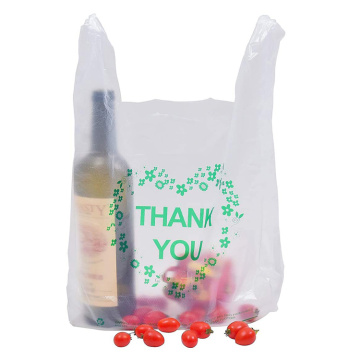 HDPE Custom Plain Red Plastic T-Shirt Shopping Bag for Supermarket