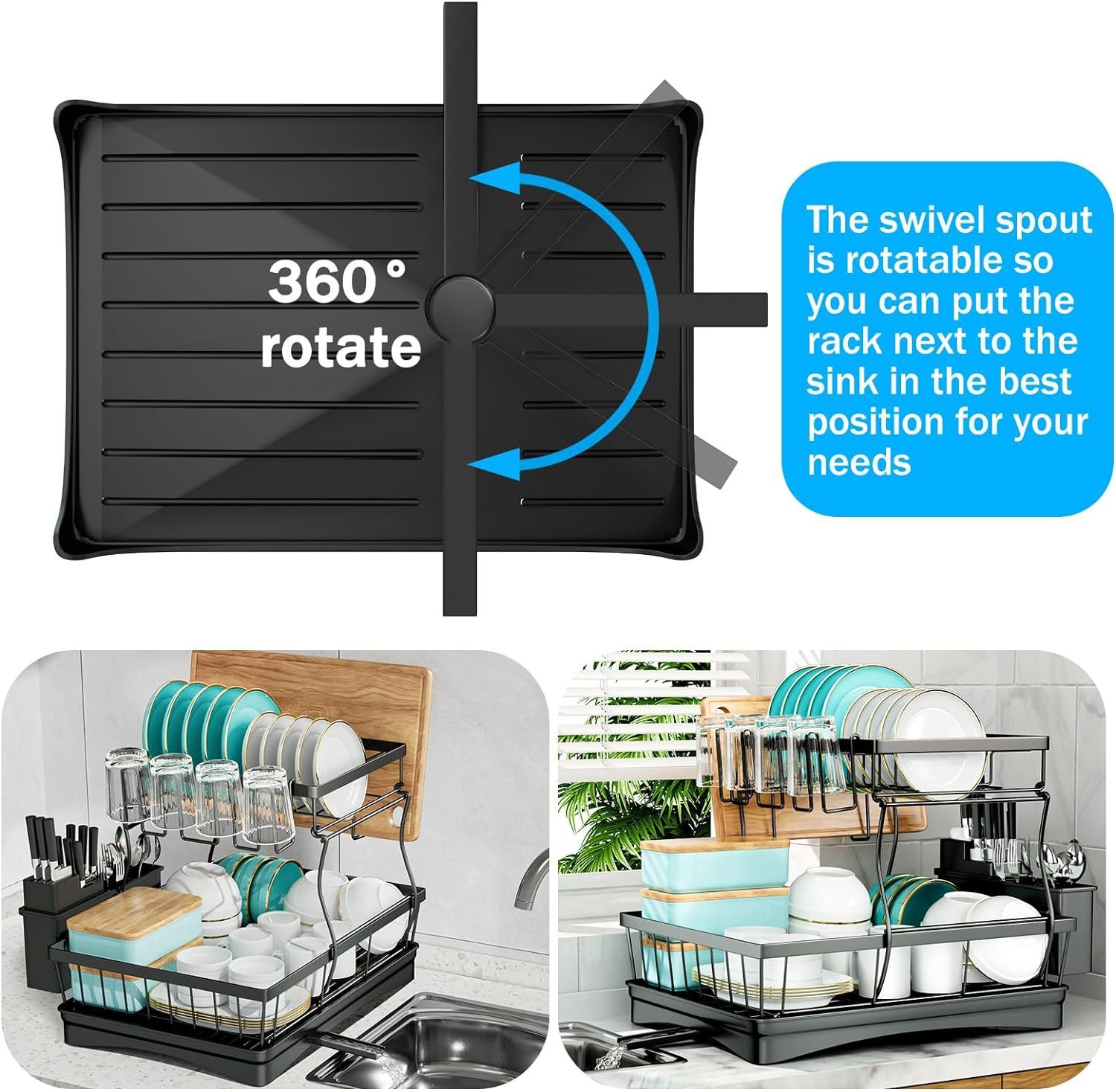 Double-Layer Stainless Steel Dish Rack