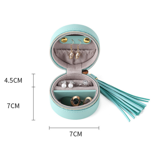 China Custom Blue Round Jewelry Packaging Earring Storage Box Manufactory