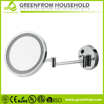 single side magnifying led bathroom wall mirror