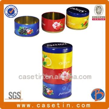 printed tea tins wholesale empty round tin cans sale