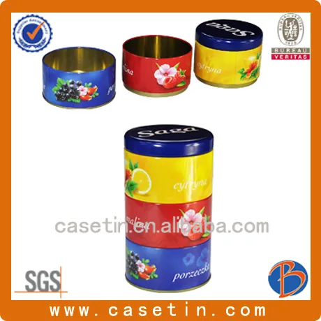 printed tea tins wholesale empty round tin cans sale