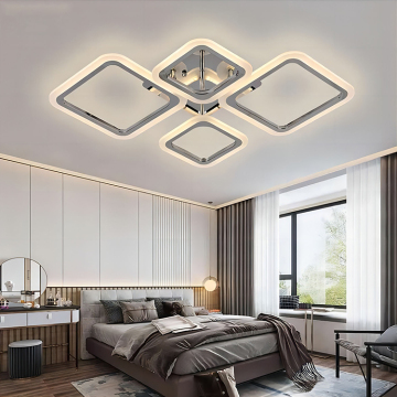 Modern Home Decor: Remote Control LED Ceiling Lamp - 88W Iron Acrylic Surface Mount Light