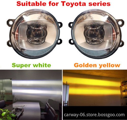For Toyota Universal Super White light and Golden Yellow Car LED Fog Light