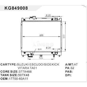 auto radiator car:SUZUKI ESCUDO/SIDEKICK VITARA TA01 OEM:17700-60A11