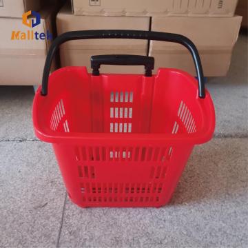 Supermarket Telescopic Handle Wheeled Shopping Basket