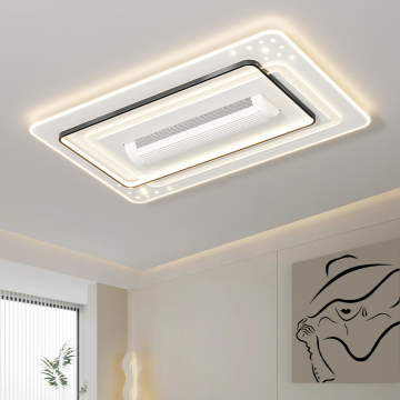 Kipas siling minimalis dengan cahaya LED dan kawalan jauh untuk ruang tamu