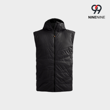 Chevron Quilted Hooded Lättvikts ärmlös kappa för män