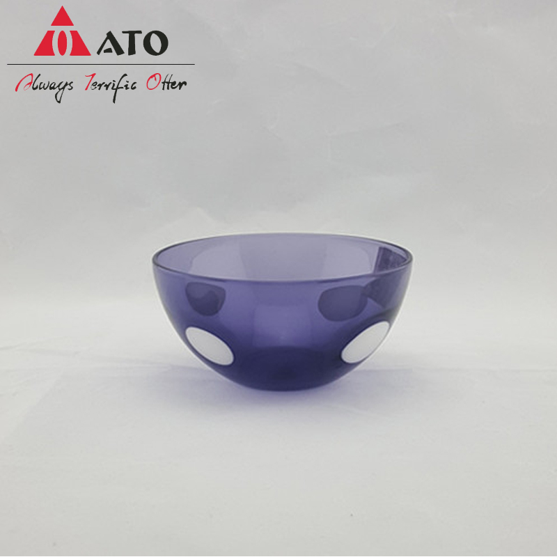 Purple with white bowl food salad plate bowl