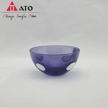 Purple with white bowl food salad plate bowl
