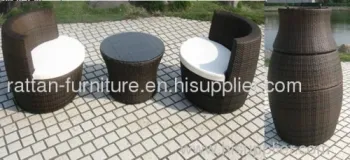 Rattan Outdoor Furniture Dinner Set With 2 Chairs 