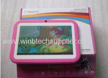 2014 kids Tablet Pc M755 Apps éducatives &amp; Kids Mode 7 pouces écran capacitif Android 4.1 Dual Cam Wifi