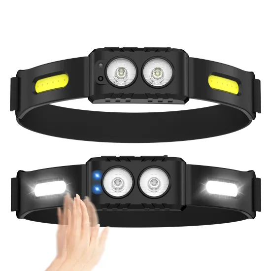 Rechargeable Waterproof LED Headlamp with 230 Degrees Wide Beam for Outdoor Activities