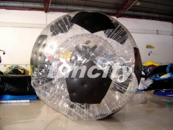 Customers Logo Water Walker Soccer Shape Inflatable Zorb Ball For Children And Adults