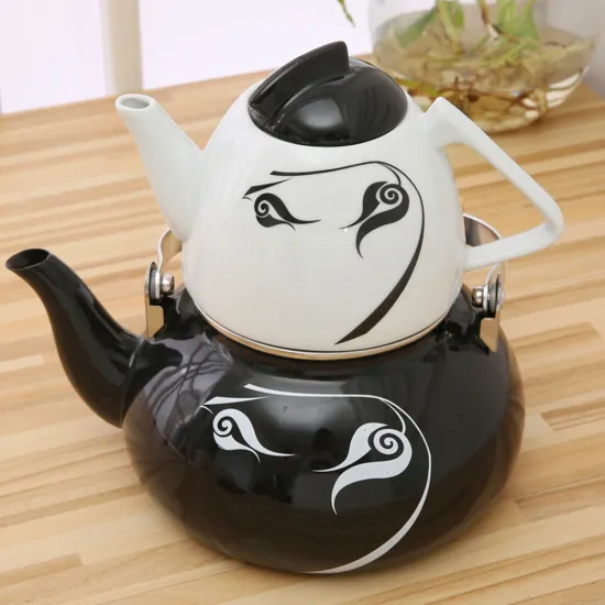 Enamel Cookware Set, Kitchen Utensils, Enamel Teapot, Camping Enamel Kettle