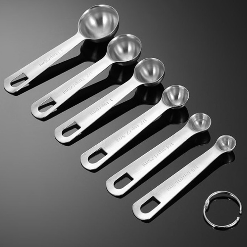 Six-pieces 304 Stainless steel seasoning measuring spoon