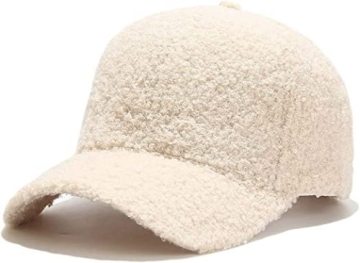 Winter Baseball Cap for Women Fleece Solid Color