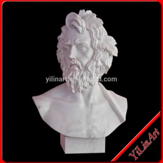Indoor Decoration Carved Marble Stone Man Busts For Sale