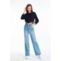 Hellblaue Denim-Hose mit gerader Bein