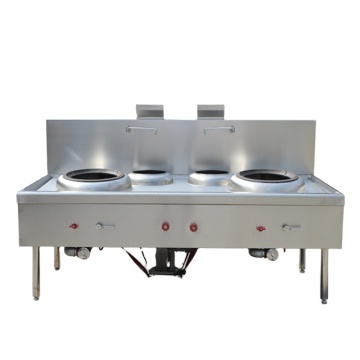 Customized 2 Burner 2 Warmer Stainless Steel Kitchen Gas Range