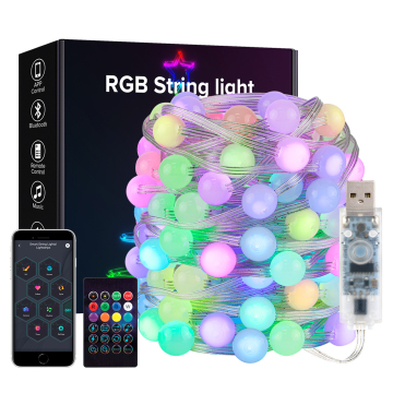 ชุดไฟสตริง Fairy Pixel Smart - WS2812B RGB ตัวจับเวลาบลูทู ธ การควบคุมระยะไกลคริสมาสต์