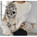 Frauen Crewneck Sweatshirt Skull Grafik Sweatshirt
