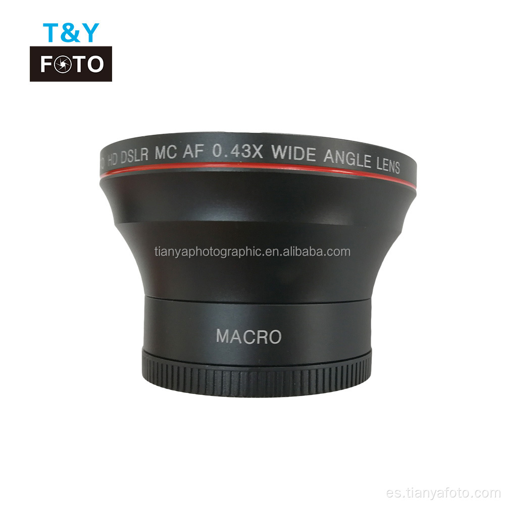 58 mm 0.43X HD Gran angular + Lente de cámara macro