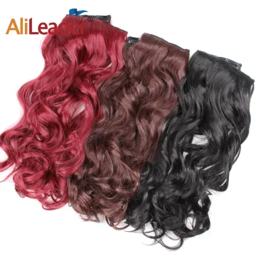 Synthetic Hair Extension Body Wave 5 Clips-in Hairpieces