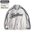 Senhoras uniforme de beisebol cinza casual