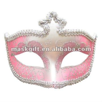 Halloween favor Pink & Silver Venetian Eye Mask